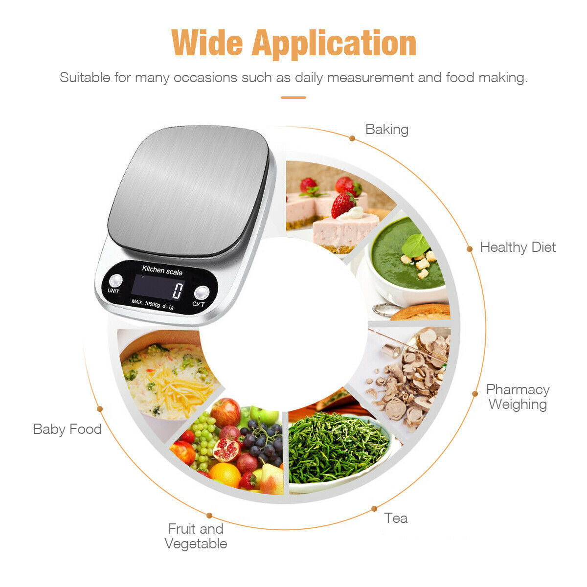 Sweedollar Digital Kitchen Food Diet Scale – Multifunction 22lbs Stainless Steel