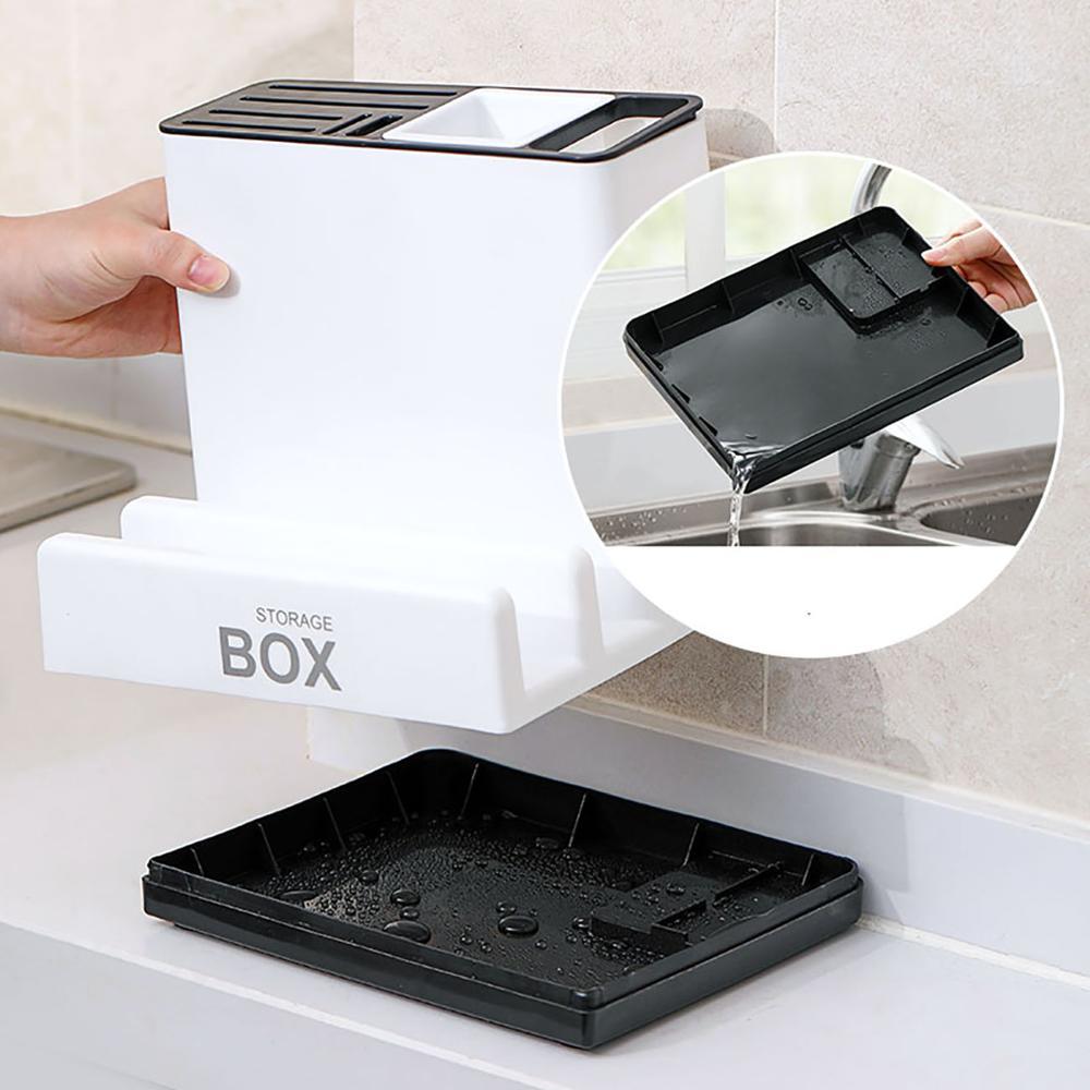 Tableware Storage Holder – Plastic Knife & Utensil Rack for Organized Kitchen Cabinets