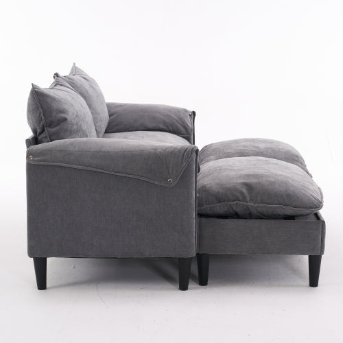 Convertible Combination Sofa Sofa Ushaped Sofa with Footstools with Storage Gray Sofa for Living Room, Living Room Bedroom Office Small Space 2 Seater Combination Sofa