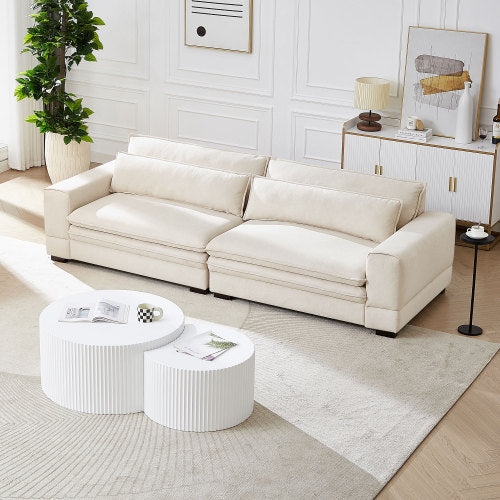 Medieval Sofa Sofa Modern Fabric Sofa for Living Room, Bedroom, Apartment, Home Office Beige