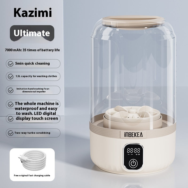 Kazimi Ultimate appliance with features listed on the left side on a gray background