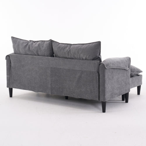 Convertible Combination Sofa Sofa Ushaped Sofa with Footstools with Storage Gray Sofa for Living Room, Living Room Bedroom Office Small Space 2 Seater Combination Sofa