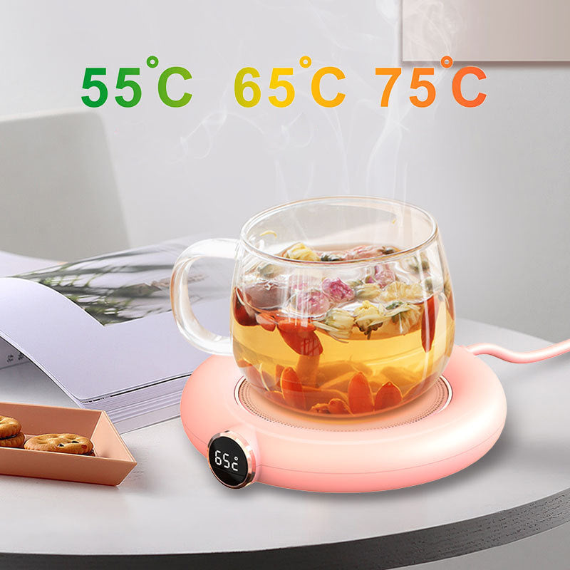 USB Cup Warmer Pad – 3 Temperature Settings, LED Display, Electric Mug Heater
