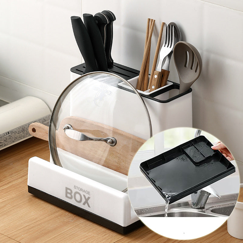 Tableware Storage Holder – Plastic Knife & Utensil Rack for Organized Kitchen Cabinets