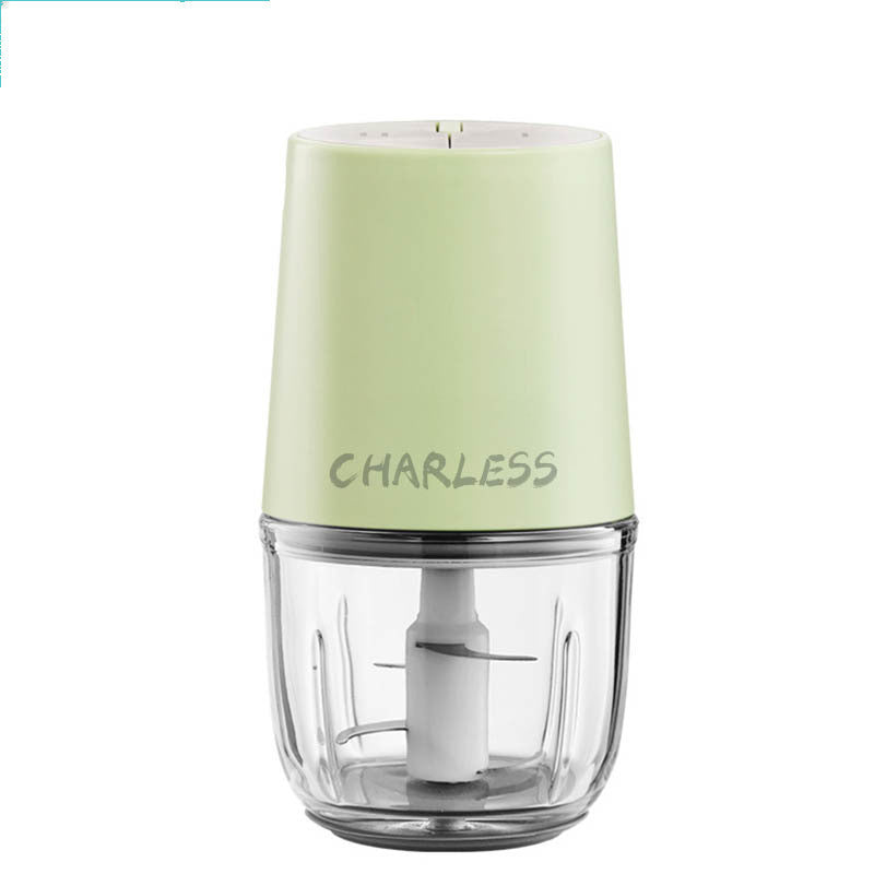 Electric Garlic Grinder Household Meat Grinder Wireless Mini Garlic Grinder Minced Vegetables Minced Stuffing Minced Meat Mixing Cooking Machine