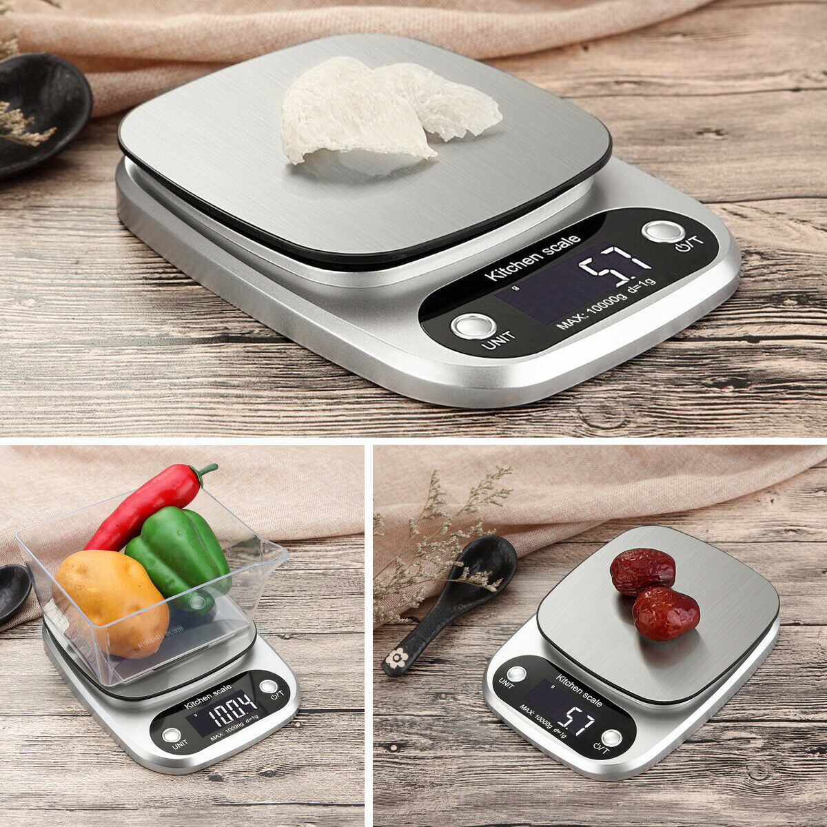 Sweedollar Digital Kitchen Food Diet Scale – Multifunction 22lbs Stainless Steel