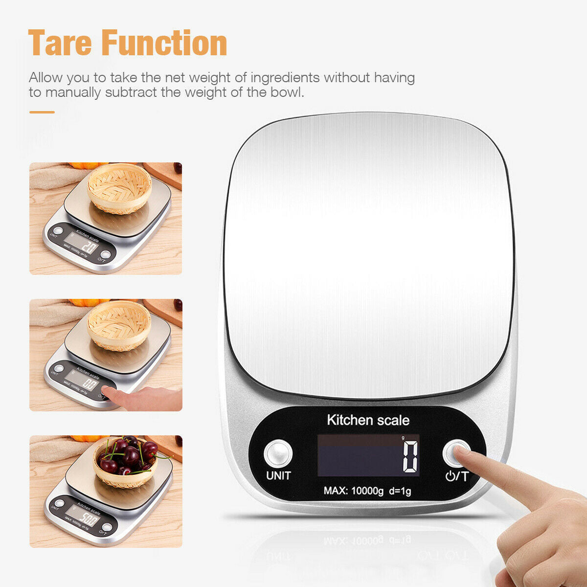 Sweedollar Digital Kitchen Food Diet Scale – Multifunction 22lbs Stainless Steel
