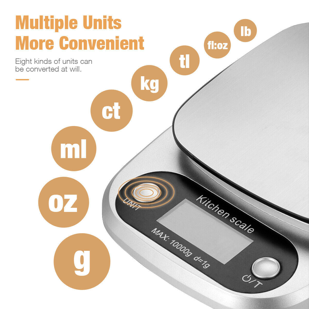 Sweedollar Digital Kitchen Food Diet Scale – Multifunction 22lbs Stainless Steel
