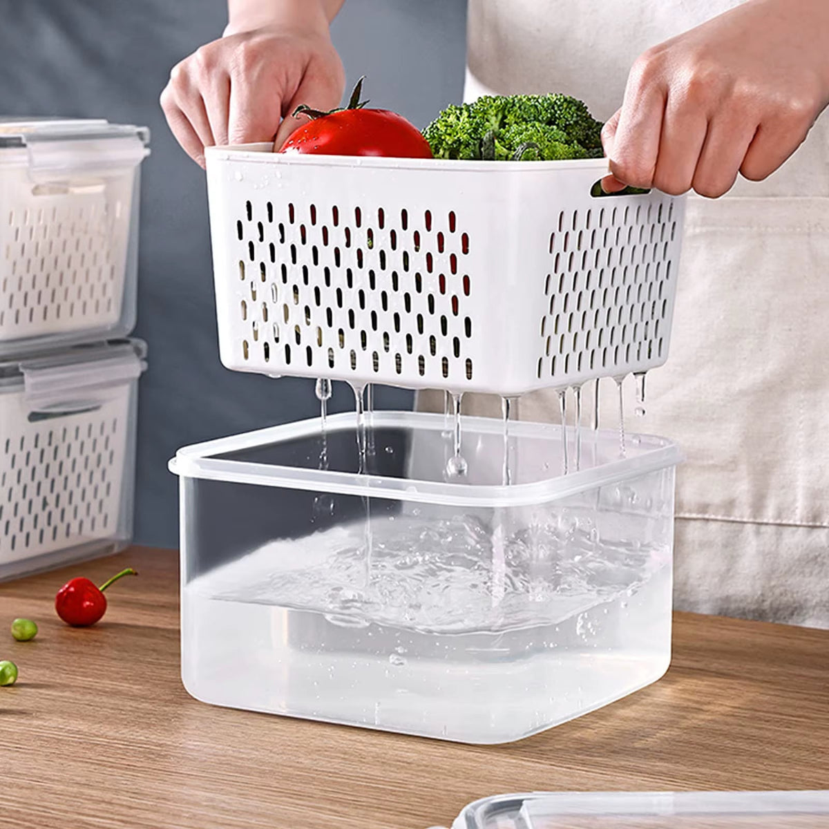 Sweedollar 3-Pack Fridge Storage Containers – Keep Your Produce Crisp, Clean, and Organized