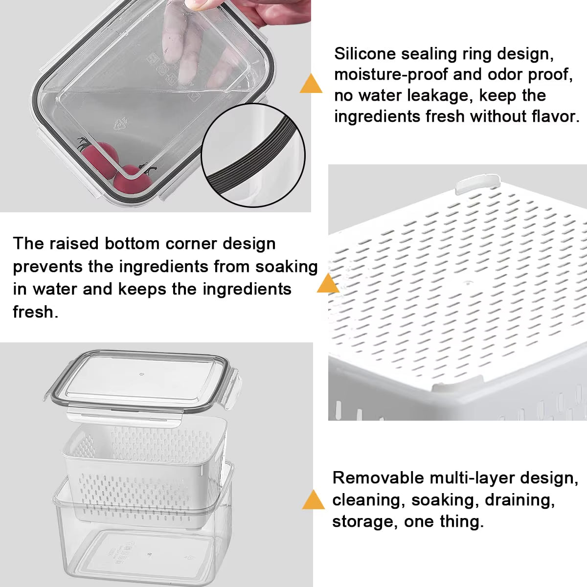 Sweedollar 3-Pack Fridge Storage Containers – Keep Your Produce Crisp, Clean, and Organized
