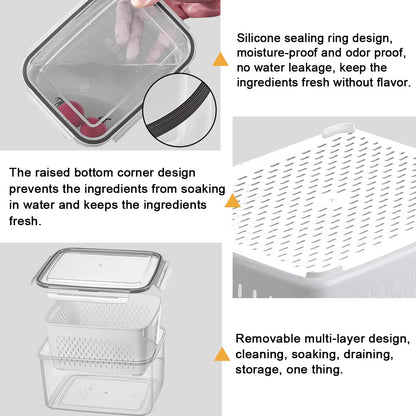 Sweedollar 3-Pack Fridge Storage Containers – Keep Your Produce Crisp, Clean, and Organized
