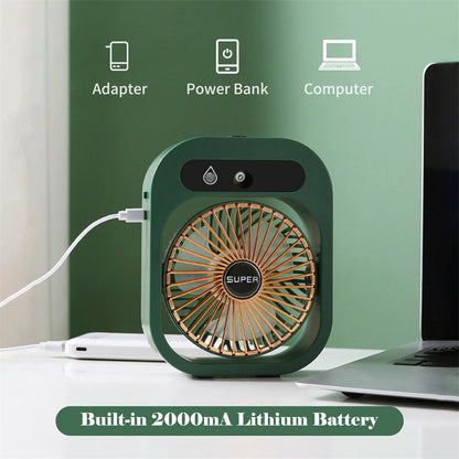 Portable Misting Fan – USB Rechargeable Air Cooler & Humidifier