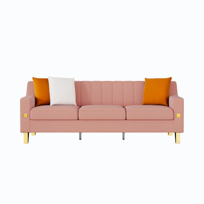 Pink Velvet 2-Piece Sofa Set – Love Seat & Sofa