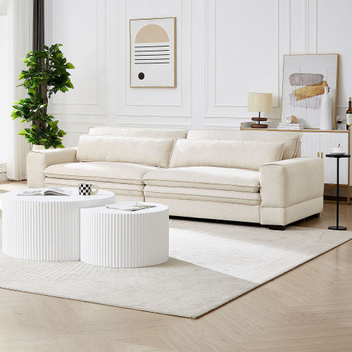 Medieval Sofa Sofa Modern Fabric Sofa for Living Room, Bedroom, Apartment, Home Office Beige