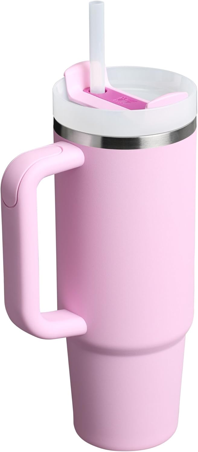 Quencher H2.0 Tumbler with Handle and Straw 30 Oz | Flowstate 3-Position Lid | Cup Holder Compatible for Travel | Insulated Stainless Steel Cup | Bpa-Free | Cherry Blossom