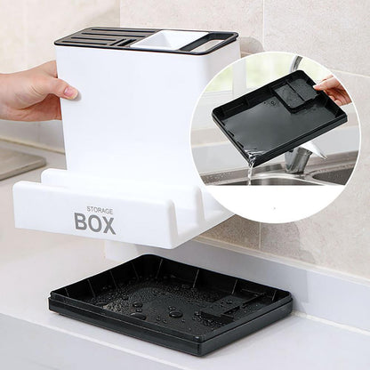 Tableware Storage Holder – Plastic Knife & Utensil Rack for Organized Kitchen Cabinets