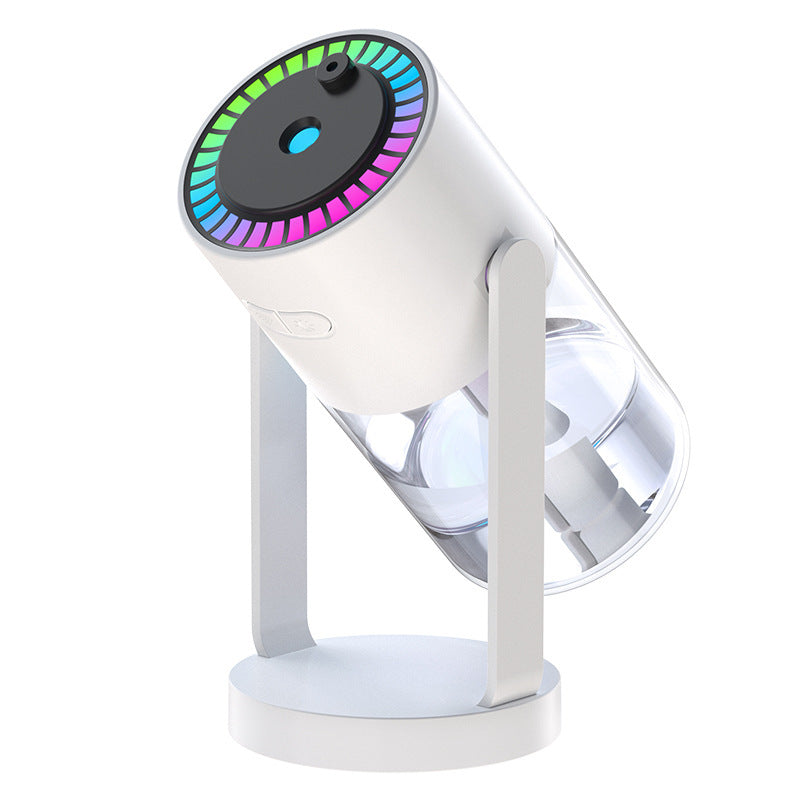 Colorful LED light projector on a white background