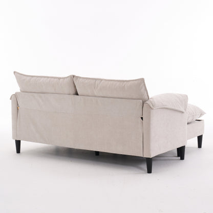Convertible Combination Sofa Sofa Ushaped Sofa with Footstools with Storage Gray Sofa for Living Room, Living Room Bedroom Office Small Space 2 Seater Combination Sofa
