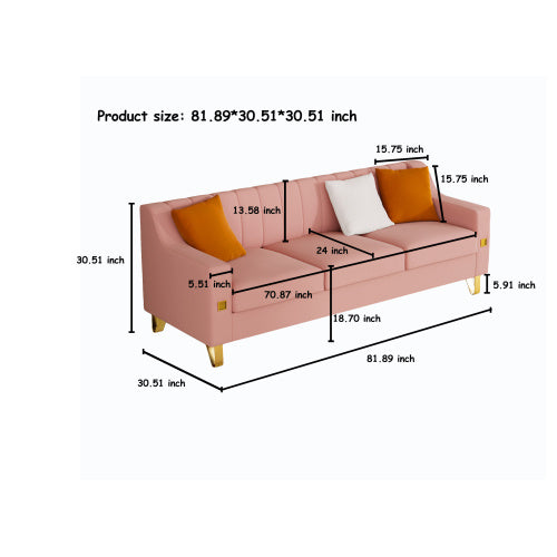 Pink Velvet 2-Piece Sofa Set – Love Seat & Sofa