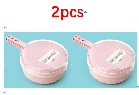 Two pink containers with handles on a blue background, labeled '2pcs'.