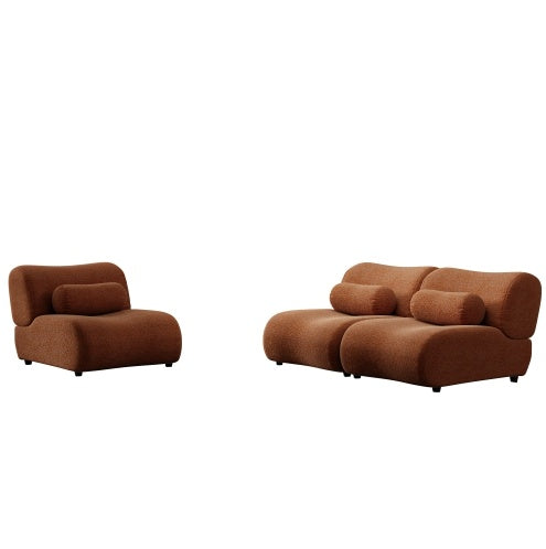 Brown sofa set on a white background