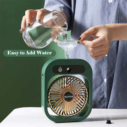 Portable Misting Fan – USB Rechargeable Air Cooler & Humidifier