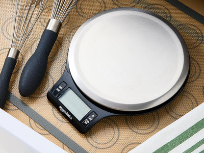Digital Kitchen Scale with LCD Display, Batteries Included, Weighs up to 11 Pounds, Black and Stainless Steel