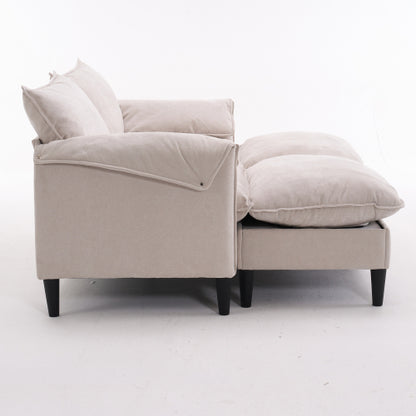 Convertible Combination Sofa Sofa Ushaped Sofa with Footstools with Storage Gray Sofa for Living Room, Living Room Bedroom Office Small Space 2 Seater Combination Sofa