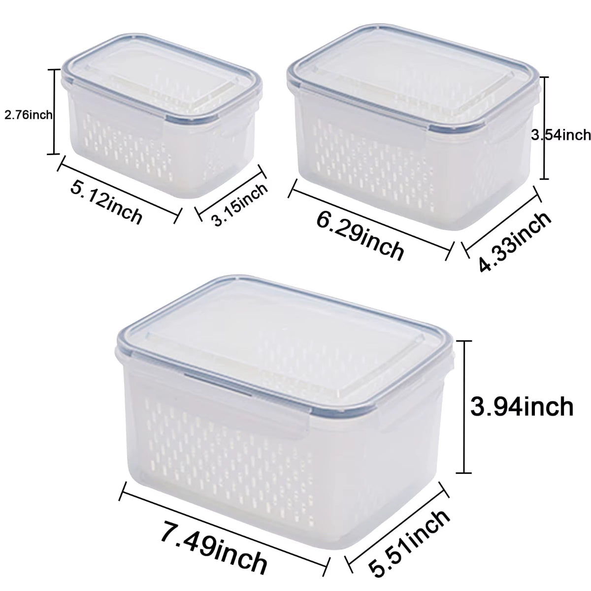 Sweedollar 3-Pack Fridge Storage Containers – Keep Your Produce Crisp, Clean, and Organized