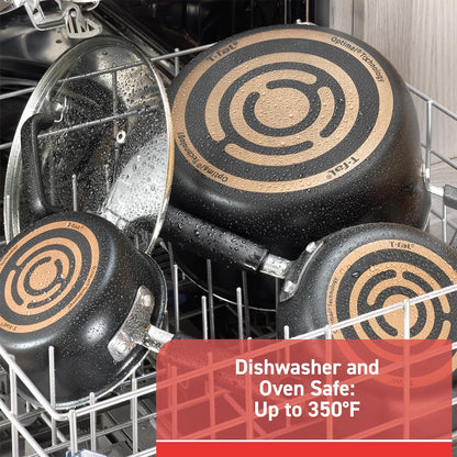 Signature Nonstick Cookware Set 12 Piece, Oven Broiler Safe 350F, Pots and Pans, Kitchen Cooking Set W/Fry Pans, Saucepans, Saute Pan, Dutch Oven, Griddle, Kitchen, Home, Dishwasher Safe, Black