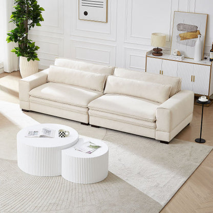 Medieval Sofa Sofa Modern Fabric Sofa for Living Room, Bedroom, Apartment, Home Office Beige