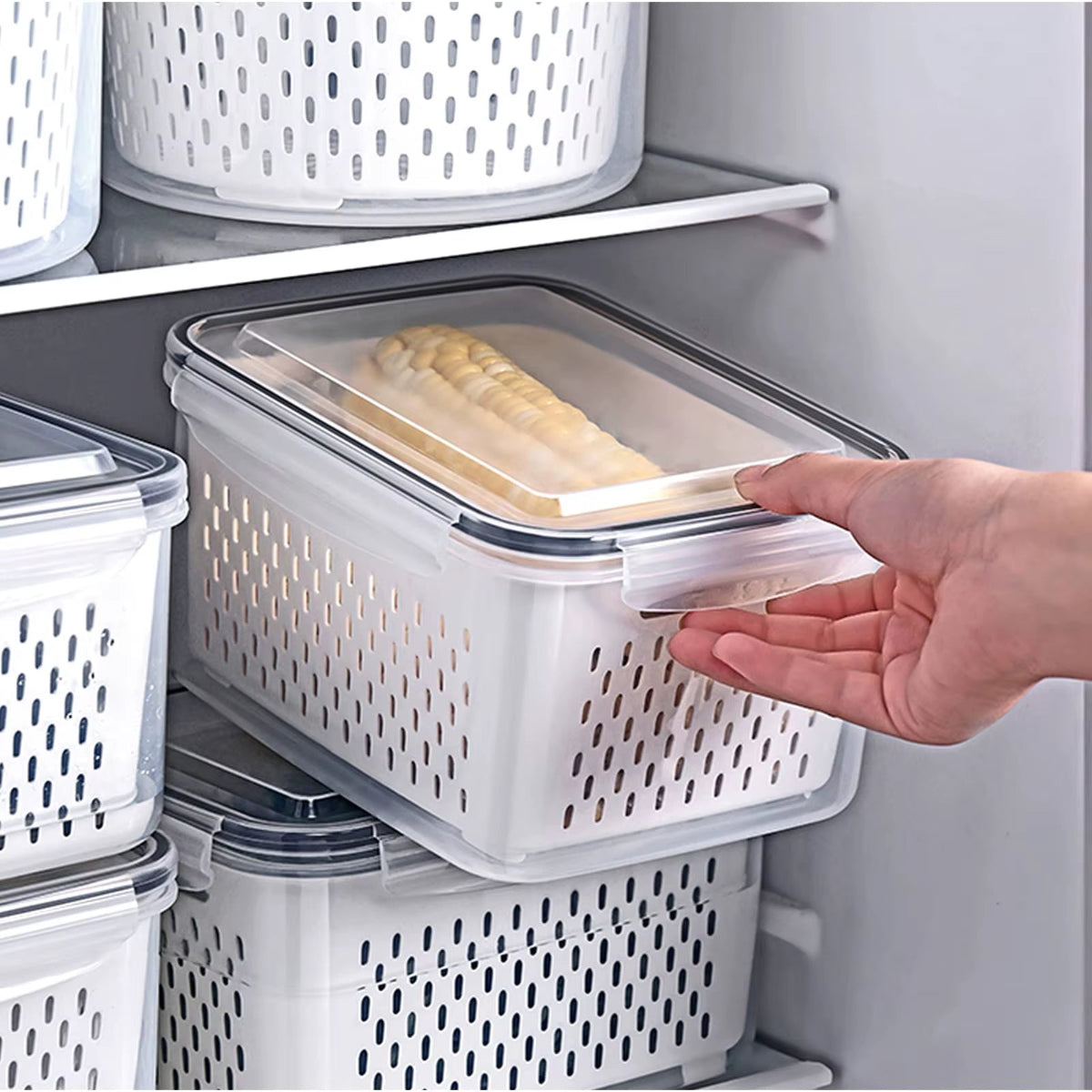 Sweedollar 3-Pack Fridge Storage Containers – Keep Your Produce Crisp, Clean, and Organized