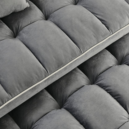 55.51 Inch Versatile Foldable Sofa Bed in 3 Lengths, Modern Sofa Sofa Sofa Velvet Pull-Out Bed, Adju