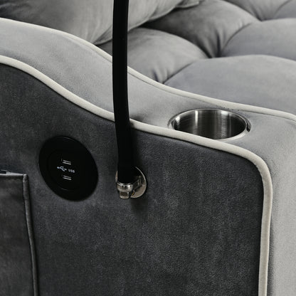 55.51 Inch Versatile Foldable Sofa Bed in 3 Lengths, Modern Sofa Sofa Sofa Velvet Pull-Out Bed, Adju